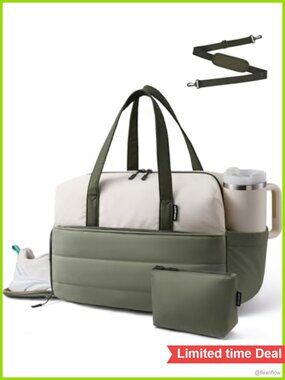 LOVEVOOK Small Gym Bag with Tumbler Holder & Shoe Compartment